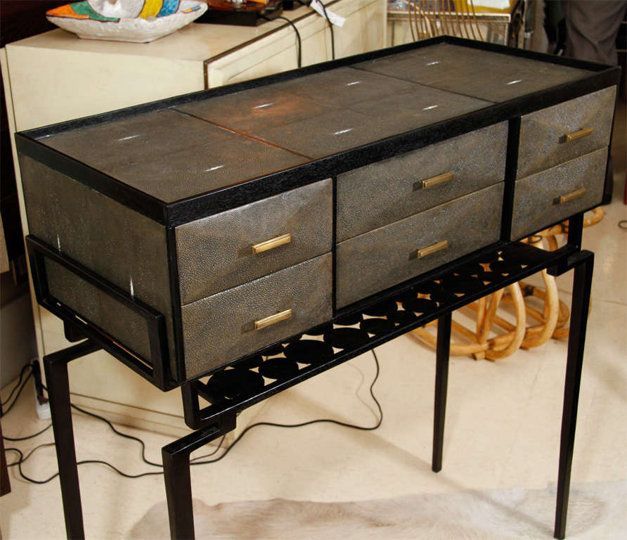 Shagreen Console, France In Excellent Condition In New York, NY